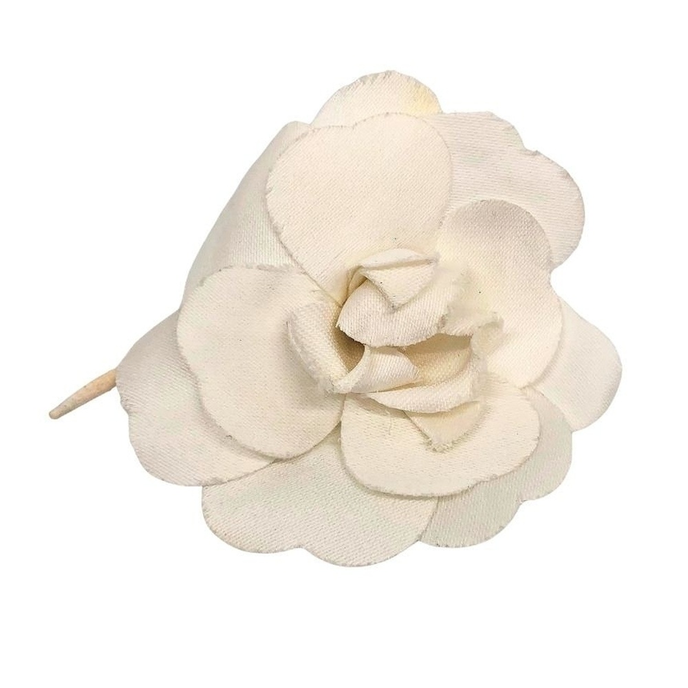 Chanel Camellia Corsage Brooch, White, Women's